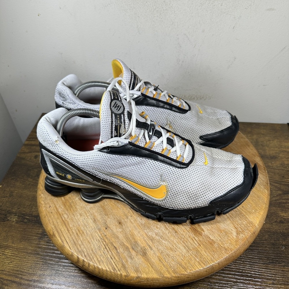 Nike Shox NZ Shoes Mens Size 11 White Black Yellow 315378-171 Running Sneakers